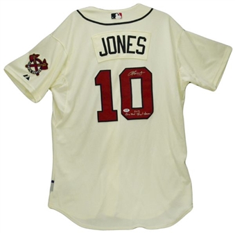 2012 Chipper Jones Game Used and Signed Final Season Jersey